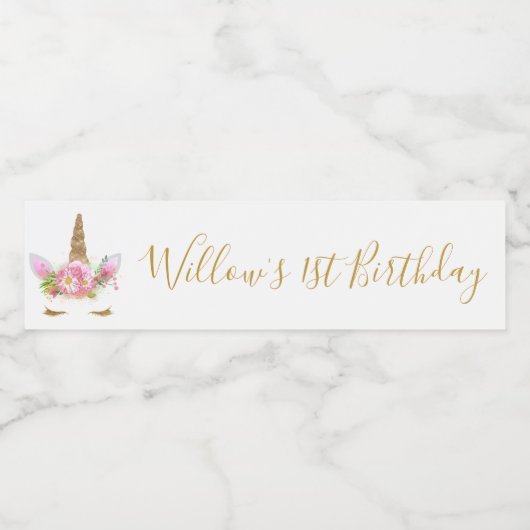 Unicorn-Face-Water-Flasche Lable Wasserflaschenetikett (Einzelnes Label)