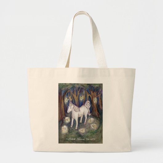 Unicorn Fairy Personalisiert Name Custom Tote Bag Jumbo Stoffbeutel (Vorne)