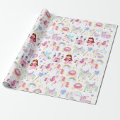Unicorn Fairy Princess Birthday Geschenkpapier (Ungerollt)