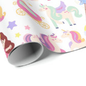 Unicorn Fairy Princess Birthday Geschenkpapier (Rolleneckpunkt)