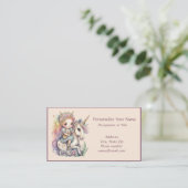 Unicorn Fairy Princess Fantasy Magical Personalize Visitenkarte (Stehend Vorderseite)