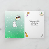 Unicorn Family Foto Halloween Karte (Innenseite)