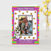 Unicorn Family Foto Halloween Karte (Gelbe Blume)