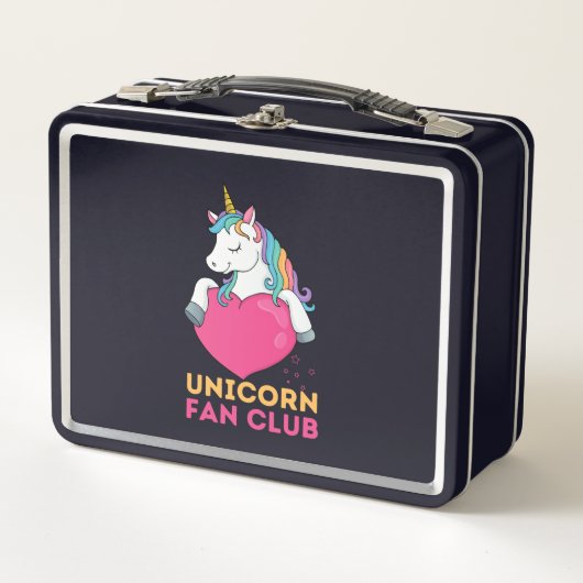 Unicorn Fan Club Kinder Metall Brotdose (Vorderseite)