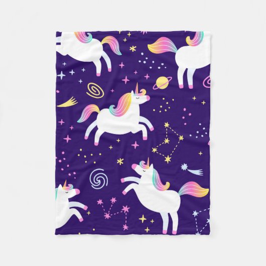 Unicorn Fan Club Muster Niedlich Fleecedecke (Vorderseite)