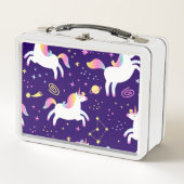 Unicorn Fan Club Muster Niedlich Metall Brotdose (Vorderseite)