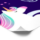 Unicorn Fan Club Muster Niedlich Poster (Ecke)
