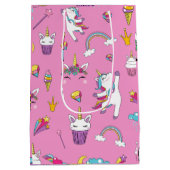 Unicorn Fan Club Muster Rosa Mittlere Geschenktüte (Rückseite)