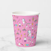 Unicorn Fan Club Muster Rosa Pappbecher (Rückseite)