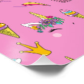 Unicorn Fan Club Muster Rosa Poster (Ecke)