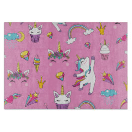 Unicorn Fan Club Muster Rosa Schneidebrett