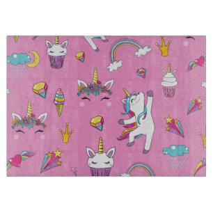 Unicorn Fan Club Muster Rosa Schneidebrett