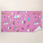 Unicorn Fan Club Muster Rosa Strandtuch (Vorderseite)