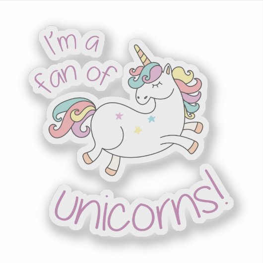 Unicorn Fan Sticker (Vorderseite)