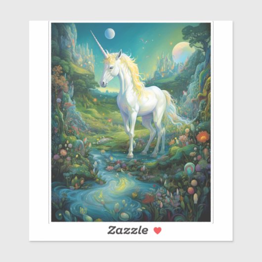 Unicorn Fantasy Art Aufkleber (Blatt)