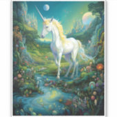 Unicorn Fantasy Art Aufkleber (Vorderseite)
