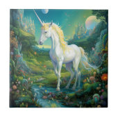 Unicorn Fantasy Art Fliese (Vorderseite)