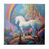 Unicorn Fantasy Art Fliese (Vorderseite)