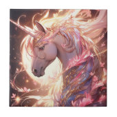Unicorn Fantasy Art Fliese (Vorderseite)