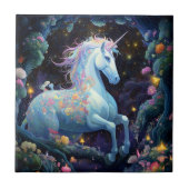 Unicorn Fantasy Art Fliese (Vorderseite)