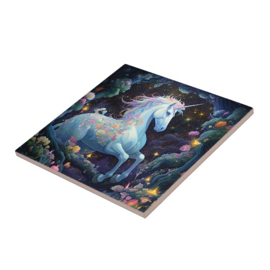Unicorn Fantasy Art Fliese (Seite)