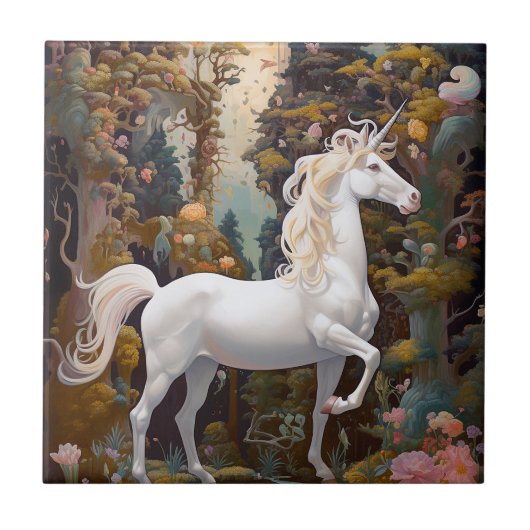 Unicorn Fantasy Art Fliese (Vorderseite)