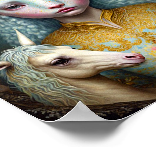 Unicorn Fantasy Art Poster (Ecke)