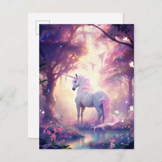 Unicorn Fantasy Art Postkarte (Vorne/Hinten)