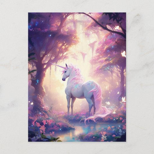 Unicorn Fantasy Art Postkarte (Vorderseite)