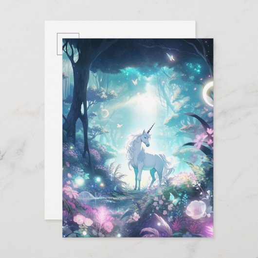 Unicorn Fantasy Art Postkarte (Vorne/Hinten)