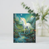 Unicorn Fantasy Art Postkarte (Stehend Vorderseite)
