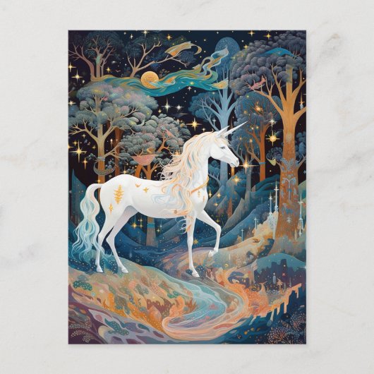 Unicorn Fantasy Art Postkarte (Vorderseite)