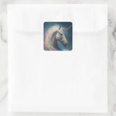 Unicorn Fantasy Art Quadratischer Aufkleber (Tasche)