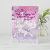 Unicorn Fantasy Burg Einladung (Stehend Vorderseite)