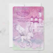 Unicorn Fantasy Burg Einladung (Rückseite)