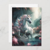 Unicorn Fantasy Kunst, Dichtung und Musik Postkarte (Vorne/Hinten)