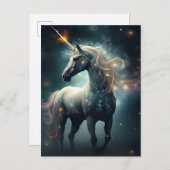 Unicorn Fantasy Kunst, Dichtung und Musik Postkarte (Vorne/Hinten)