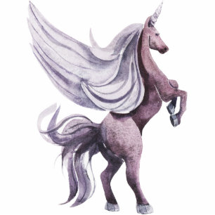 Unicorn Fantasy Lila Wasserfarbe Fotoskulptur Ornament