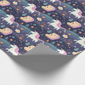 Unicorn Fantasy Pattern Geschenkpapier (Ecke)