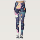 Unicorn Fantasy Pattern Leggings (Vorderseite)
