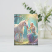 Unicorn Fantasy Postkarte (Stehend Vorderseite)