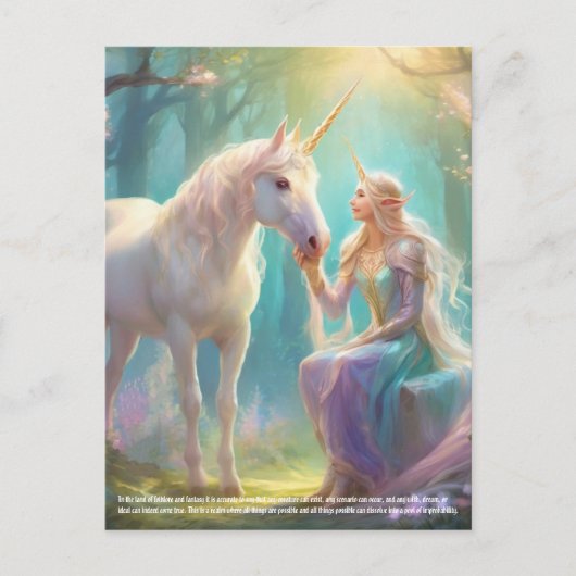 Unicorn Fantasy Postkarte (Vorderseite)