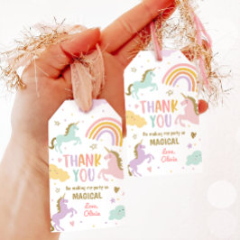 Unicorn Favor Tags Pastel Magical Rainbow Birthday Geschenkanhänger