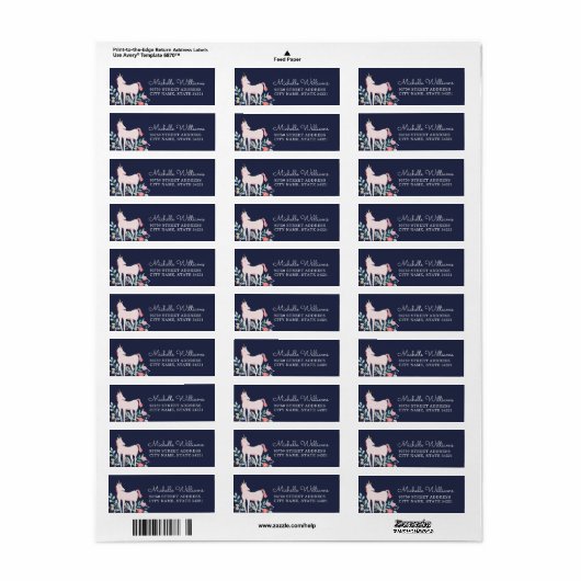 Unicorn Fields-Rücksendeadressen-Aufkleber (Vorne)