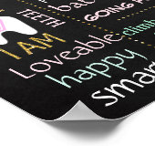 Unicorn First Birthday Party Chalkboard-Zeichen Fo Poster (Ecke)