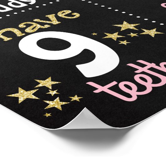 Unicorn First Birthday Party-Chalkboard-Zeichen Poster (Ecke)