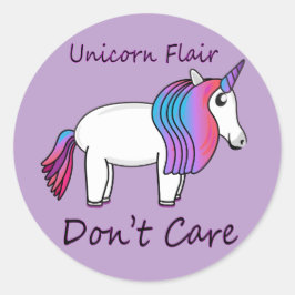 Unicorn-Flair Keine Pflegeaufkleber Runder Aufkleber