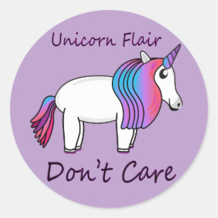 Unicorn-Flair Keine Pflegeaufkleber Runder Aufkleber