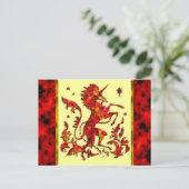 Unicorn Flames Postkarte (Stehend Vorderseite)