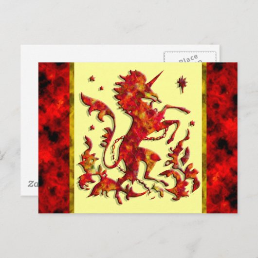 Unicorn Flames Postkarte (Vorne/Hinten)